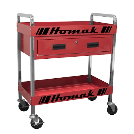 Homak 30in 1 - DRAWER SERVICE CART  - RED RD06030210